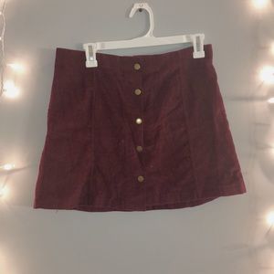 zara burgundy mini skirt